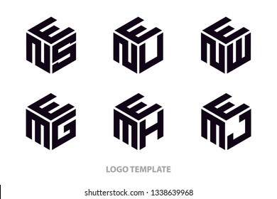 design logo set. vector template geometric flat icon graphic