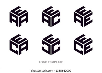 design logo set. vector template geometric flat icon graphic