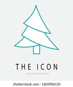 Design a logo with the shape of an evergreen tree. Tosca blue stripe color. Website or company logo design