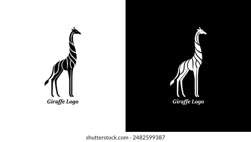 Design a logo in the shape of a giraffe with a classic style