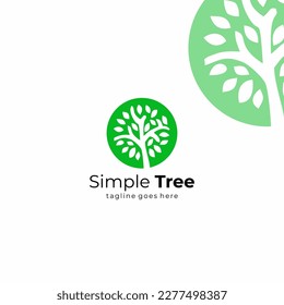 Logo de diseño Ilustración de árbol simple 