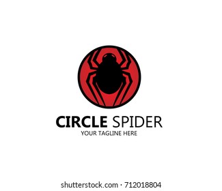 design logo of spider insects inside the circle