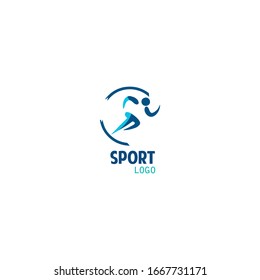 Design Logo Sport Pupille blauer Vektorgrafik