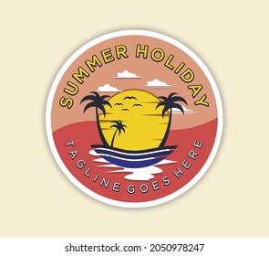 design logo summer holday vector