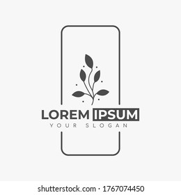 Design logo symbol icon sign. Illustration vector of an organic leaf. Graphic plant element logo. Botanical nature flower logo. minimalist organic concept beautiful logo minimalist Free Vector.