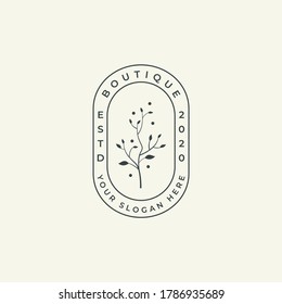 Design logo symbol icon sign. Illustration vector of an organic leaf. Graphic plant element logo. Botanical nature flower logo. minimalist organic concept beautiful logo minimalist Free Vector.