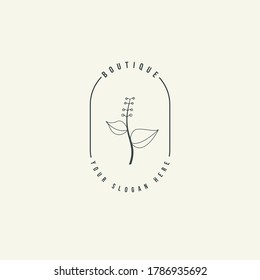 Design logo symbol icon sign. Illustration vector of an organic leaf. Graphic plant element logo. Botanical nature flower logo. minimalist organic concept beautiful logo minimalist Free Vector.