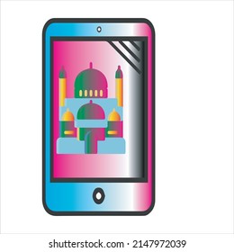 Dibujo del logotipo de diseño e ilustración de la mezquita