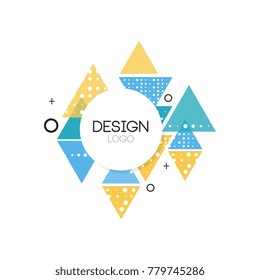 Design logo template, abctract geometric element for brand, company identity, business logotype vector Illustration