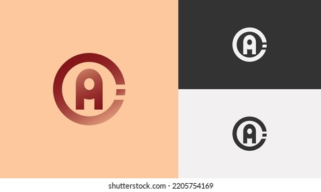 Design logo template, with the concept of the letter A in a circle