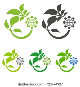 Design logo template for ecology company. Ecology concept. Eco technology and industry.