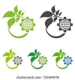 Design logo template for ecology company. Ecology concept. Eco technology and industry.