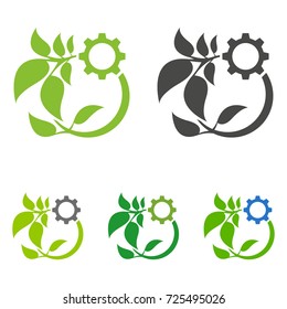 Design logo template for ecology company. Ecology concept. Eco technology and industry.