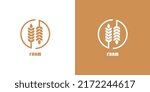 Design logo template. Farm concept with weath symbol icon. Flat design vector