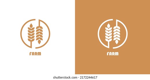 Design logo template. Farm concept with weath symbol icon. Flat design vector