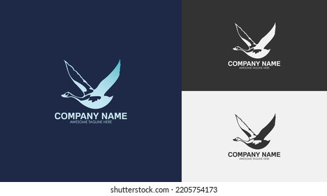 Design logo template, with flying swan concept