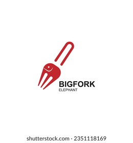 Design logo template.
Fork with elephant shape, big fork concept