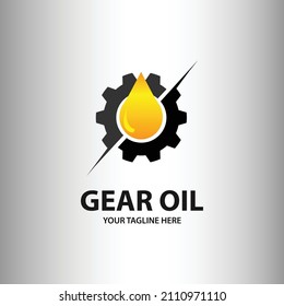 Design logo template. Gear oil logo vector.