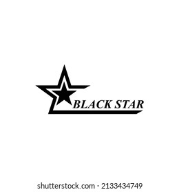 Design-Logo-Vorlage. Illustration von Sternsymbol mit schwarzer Farbe auf weißem Hintergrund.