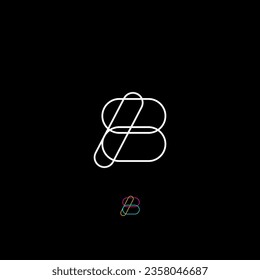 Design logo template. Letter B with line style.