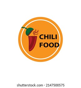 Design logo template for restaurant. Illustration of chili. Chili food symbol vector.