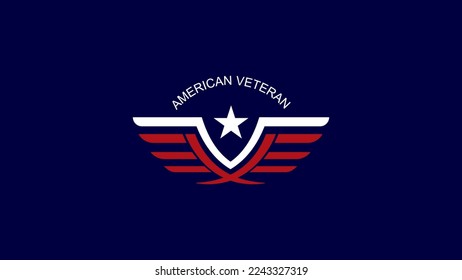 Design logo template vector with American veteran concept.