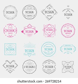 Design logo template vintage geometric badge. Vector graphic design.