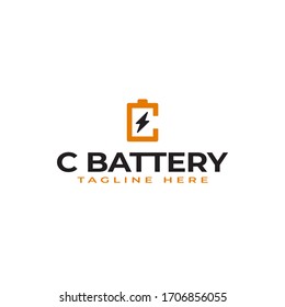 Design a logo template for your business, Modern and creative line, Letter C and baterry vector or energy logo