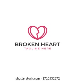 Design logo templates for your business, Modern and line style, Broken heart or love vector