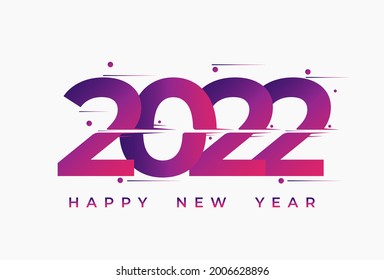 Design the logo text Happy New Year 2022. Cover the business diary for 2022 with a wish. Brochure, card, banner design template. Isolated against a white background. Vector illustration.