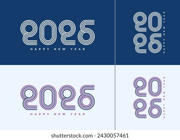 Design the logo text Happy New Year 2025. Cover the business diary for 2025 with a wish. Brochure, card, banner design template. Vector illustration.