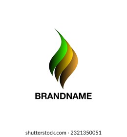 Design logo three leaf, design logo leaf abstract