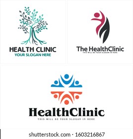 Design Logo With Tree Leaf Plant And People Community Line Art Vector Suitable For Education Wellness Service Counseling Therapy Group Clinic Healthy Nature Herb