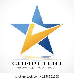 Design Logo Vector Combine Star with name of Competent. Icon/ Logo Use for anything.