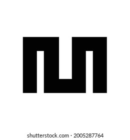 Design logo vector double letter n like a worm