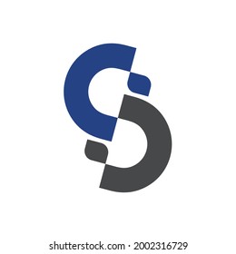 Design logo vector half of circle with rounded rectangle