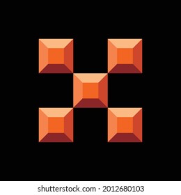 Diseñar el vector de logotipo del estilo de lego hexablok 