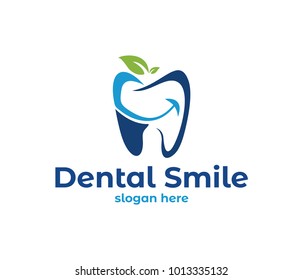 design logo vector illustration of dentistry, dental clinic, family dental health care, healthy tooth 