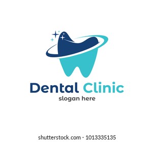 design logo vector illustration of dentistry, dental clinic, family dental health care, healthy tooth 