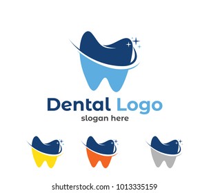 design logo vector illustration of dentistry, dental clinic, family dental health care, healthy tooth 