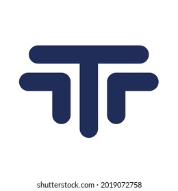 Design logo vector of letter t and double mirror letter l