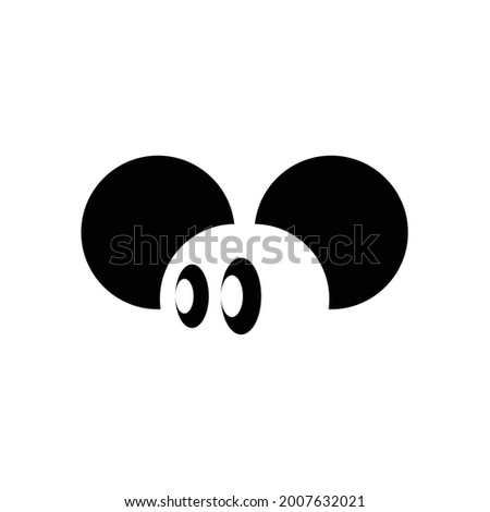 Design logo vector of mickey half face 