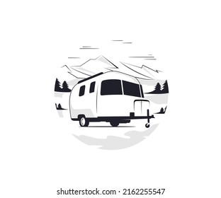 design logo vector mountain trailer
