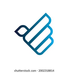 Design logo vector outline simple bird used blue color