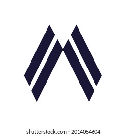 Representación vectorial del logotipo de diseño de la letra a con dos tiras