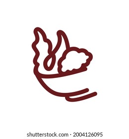 Design logo vector rice bowl with vegetarian