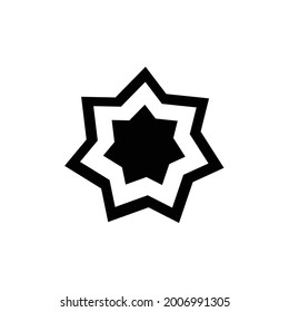Design logo vector of shape and outline double heptagon