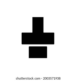 Design logo vector upside down letter t with rectangle shape
