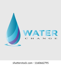 Design logo Vector with Water as main Idea, Design For Your Icon - Water Change