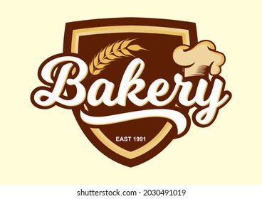 Design Logo Vintage Bakery Vector